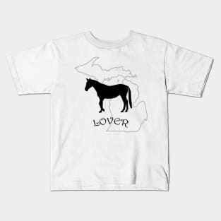 Michigan Horse Lover Gift Kids T-Shirt
